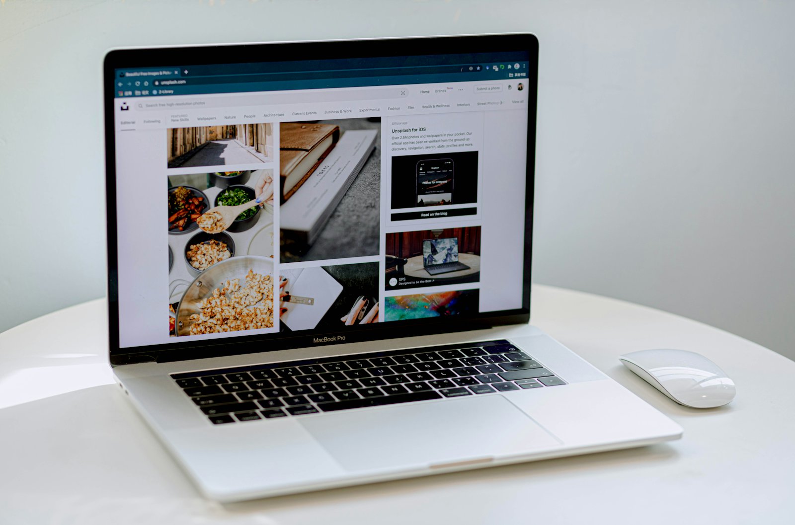 The new website on a laptop